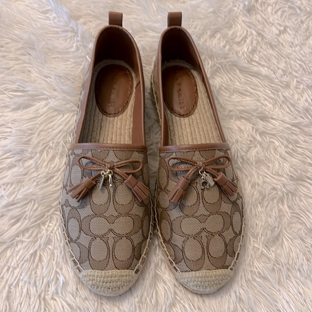 Coach Branded Espadrilles Closed Toe Flat - Picture 2 of 5